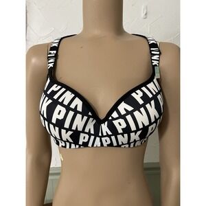 Pink Ultimate Push-up Bra Large 38C Cup Black And Pink Logo